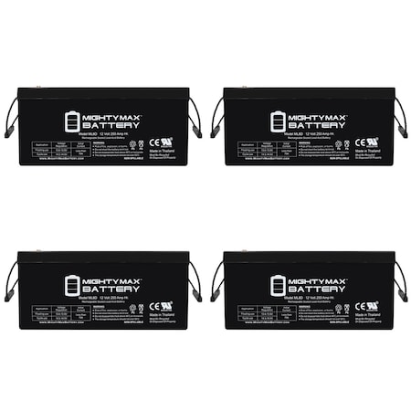 12V 250Ah SLA Battery Replaces Pure Sine Wave PST-100S-24A - 4 Pack